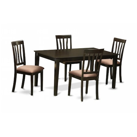 East West Furniture 5 Piece Dining Room Table Set-Table and 4 Dining Room Chair CAAN5-CAP-C